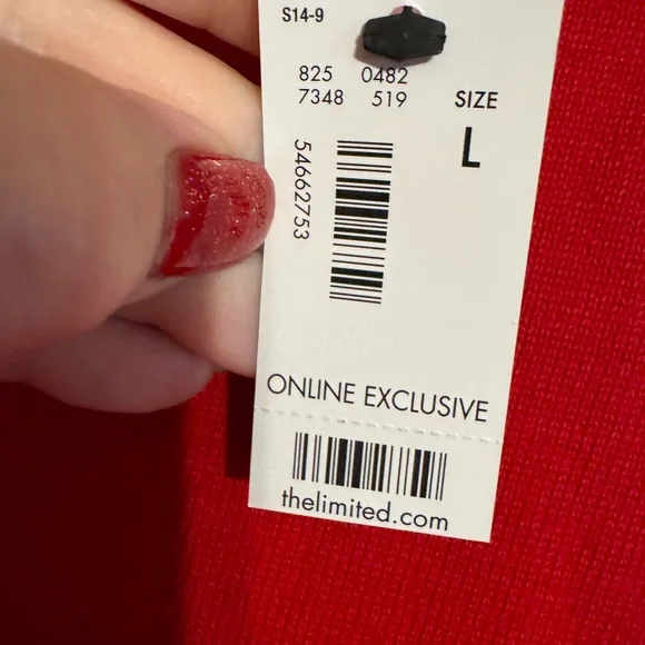 NWT      The Limited Red/Navy Plaid Sweater  LARGE   #4 - Picture 9 of 10